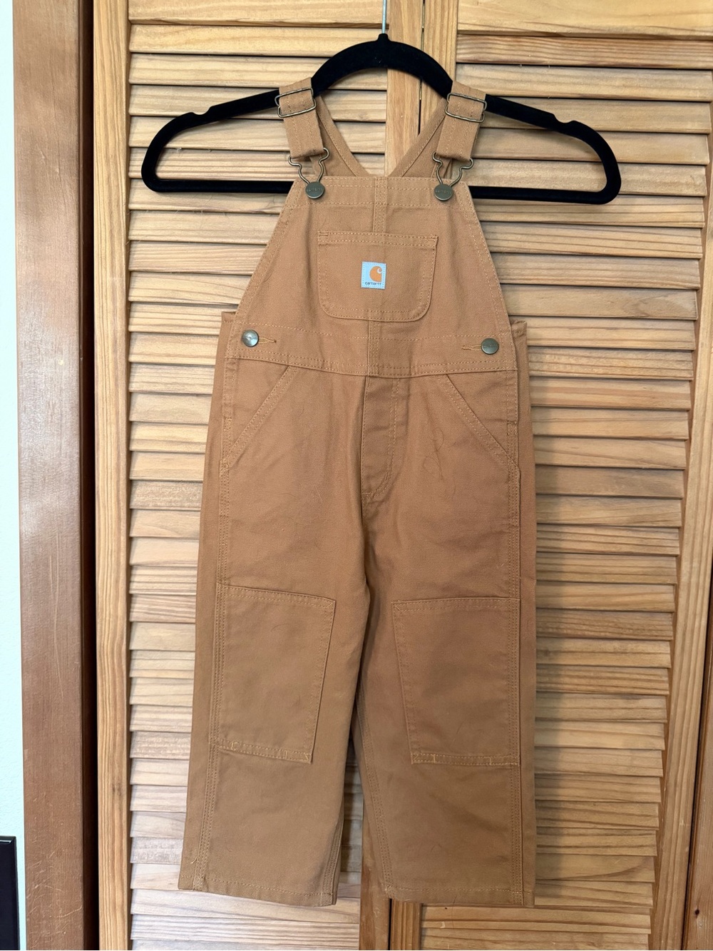 Carhartt Kids Tan Duck Overalls with Chest Pocket